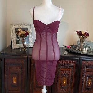 Victoria's Secret Very Sexy Bustier Corset Garter Slip Dress size 36B